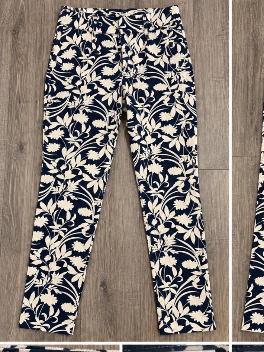 Old Navy High-Rise Pixie Skinny Pants Size 6 Navy Cream Floral